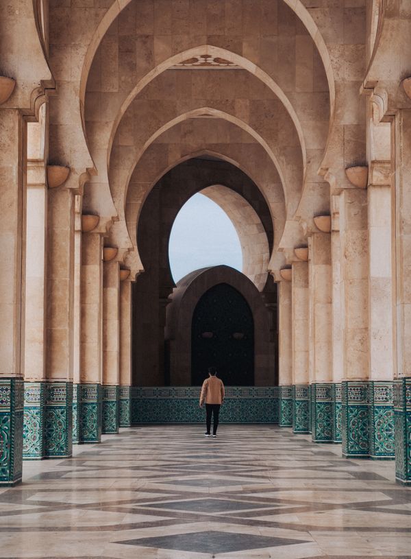 Hassan II Mosque interior corridor