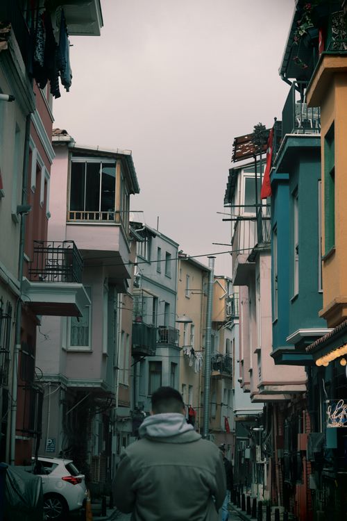 Free Explore the urban architecture and moody atmosphere of an Istanbul alleyway. Stock Photo
