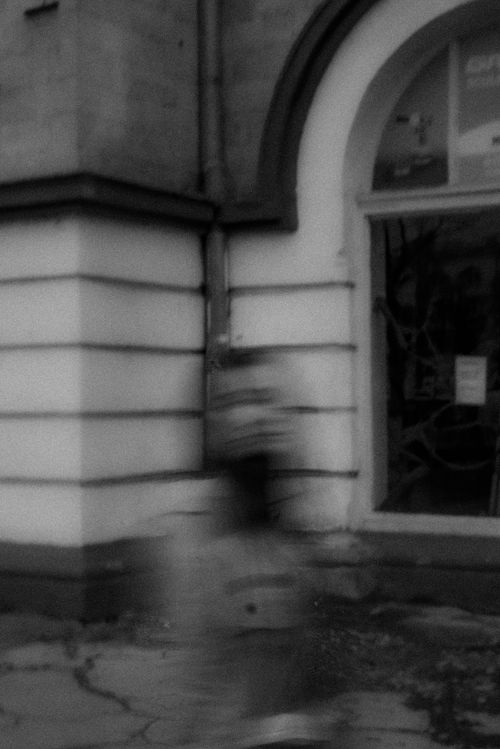 Free Black and white blurred long exposure of person in urban environment. Stock Photo