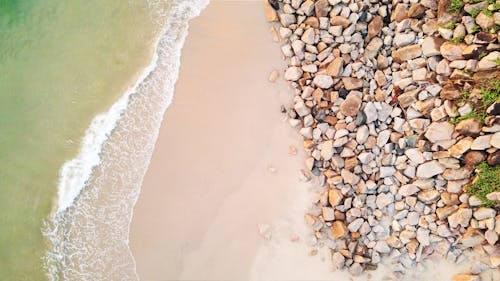 คลังภาพถ่ายฟรี ของ จากข้างบน, ชายหาด, หิน