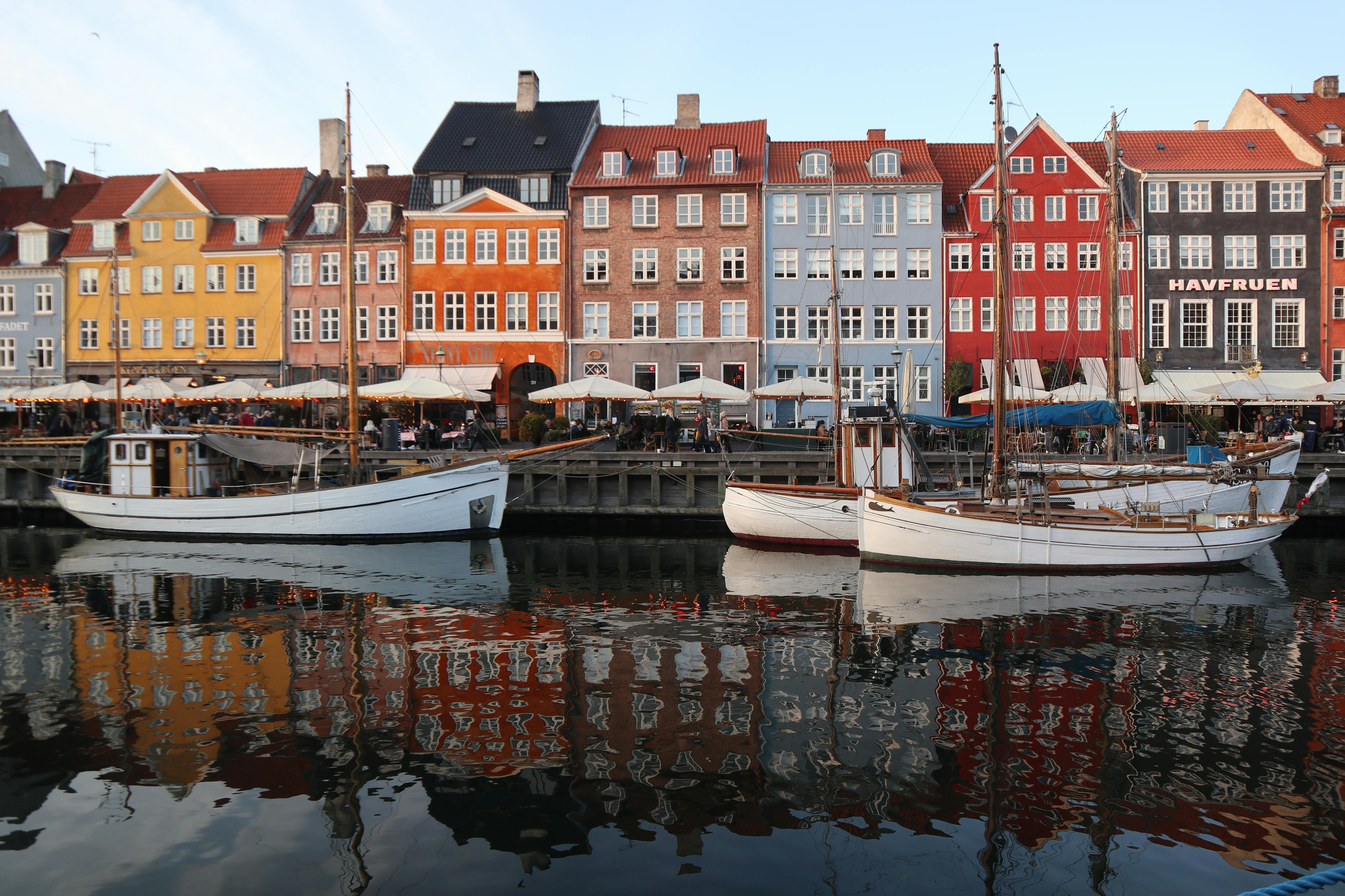 Nyhavn Copenhagen Colorful Townhouses Canal Historic Wooden Ships Waterfront Promenade