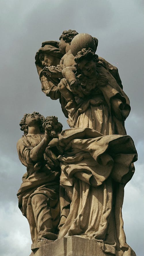 Baroque Sculpture against Cloudy Sky