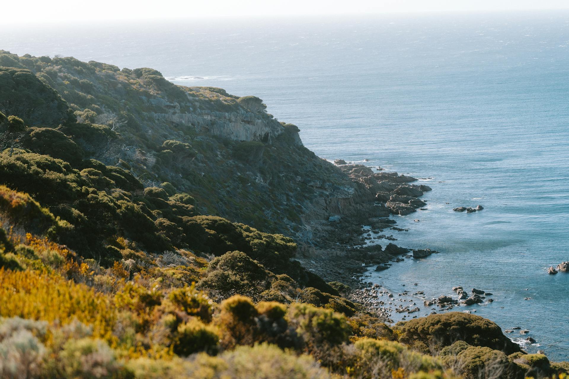 Breathtaking coastal landscape of Dunsborough, Western Australia with rocky shorelines and native vegetation.