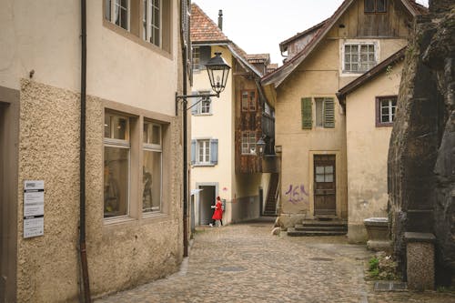 Town Street with Old Houses 