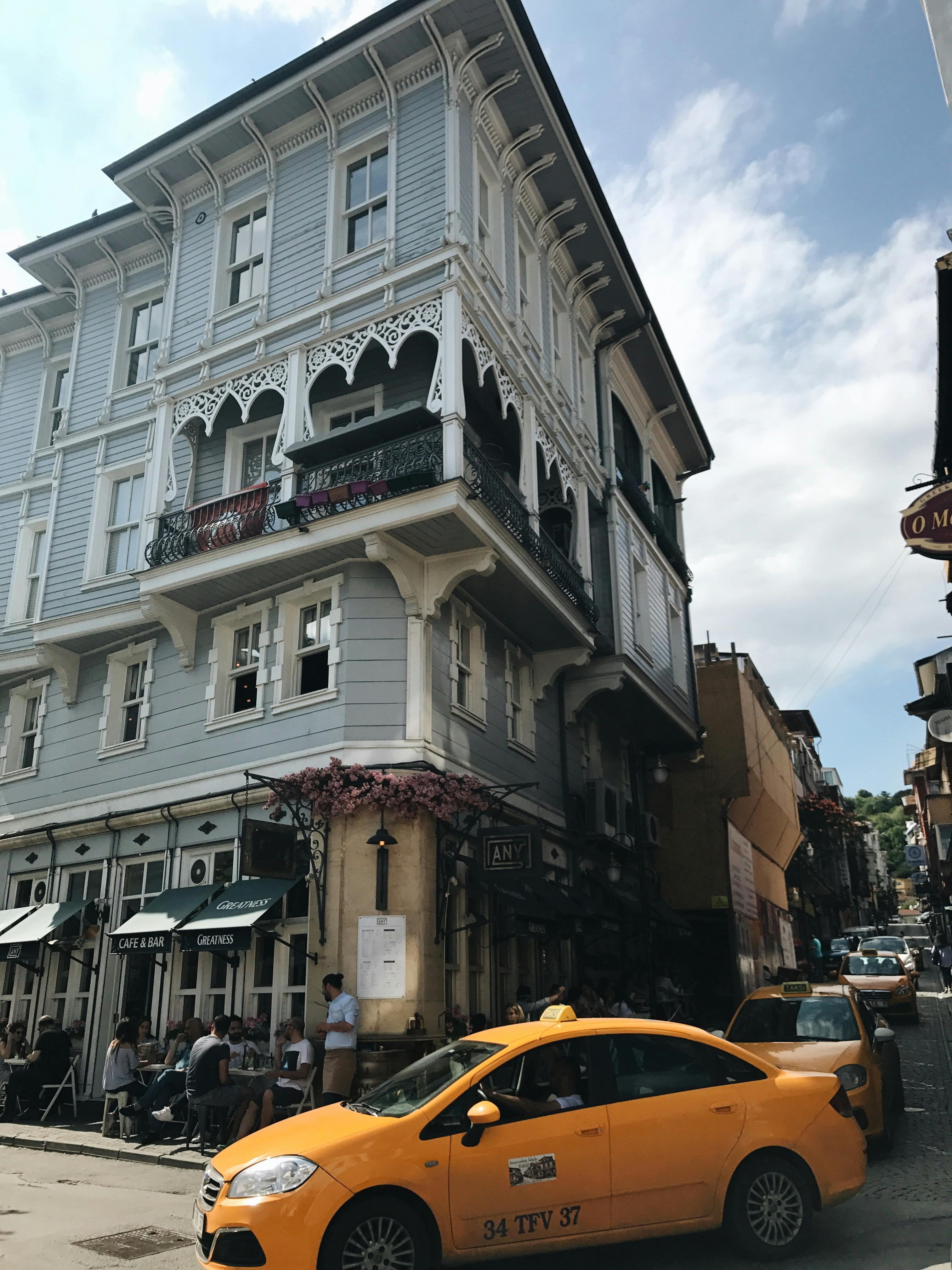 Free Charming street in Beşiktaş, İstanbul showcasing historical architecture and bustling urban life. Stock Photo