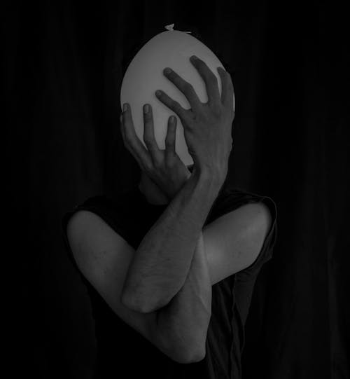 Základová fotografie zdarma na téma balón, černé pozadí, černobílý