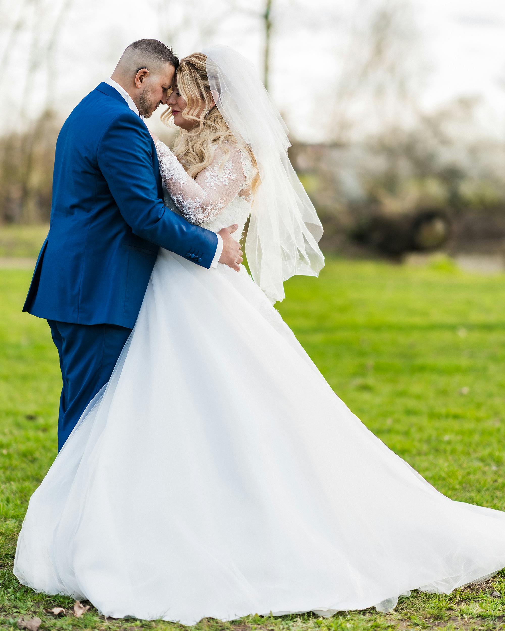 newlyweds standing together