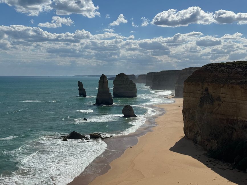 The majestic Twelve Apostles rock stacks along the Great Ocean Road, Victoria, Australia, at sunset