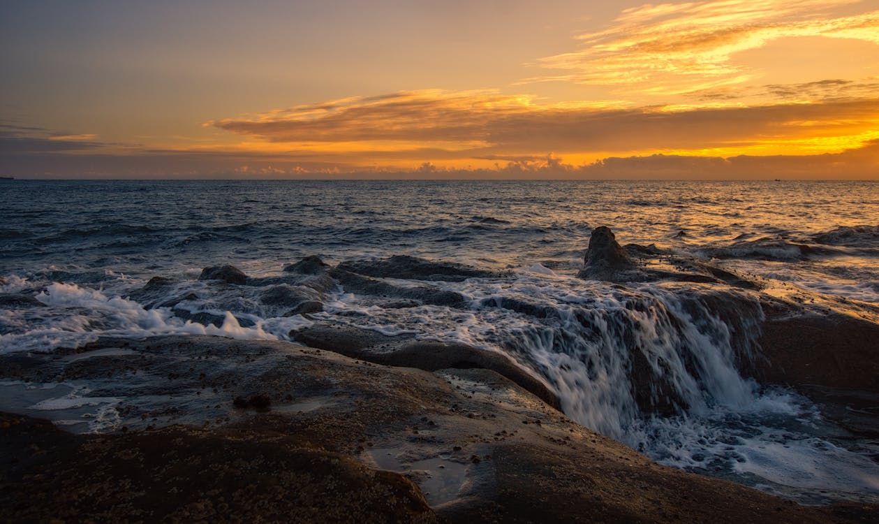 日落, 海, 海洋 的 免费素材图片