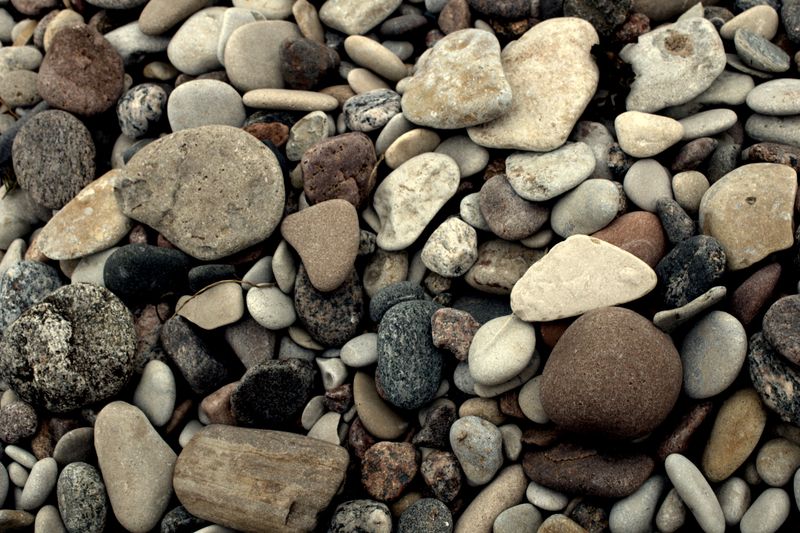 Assorted natural pebbles