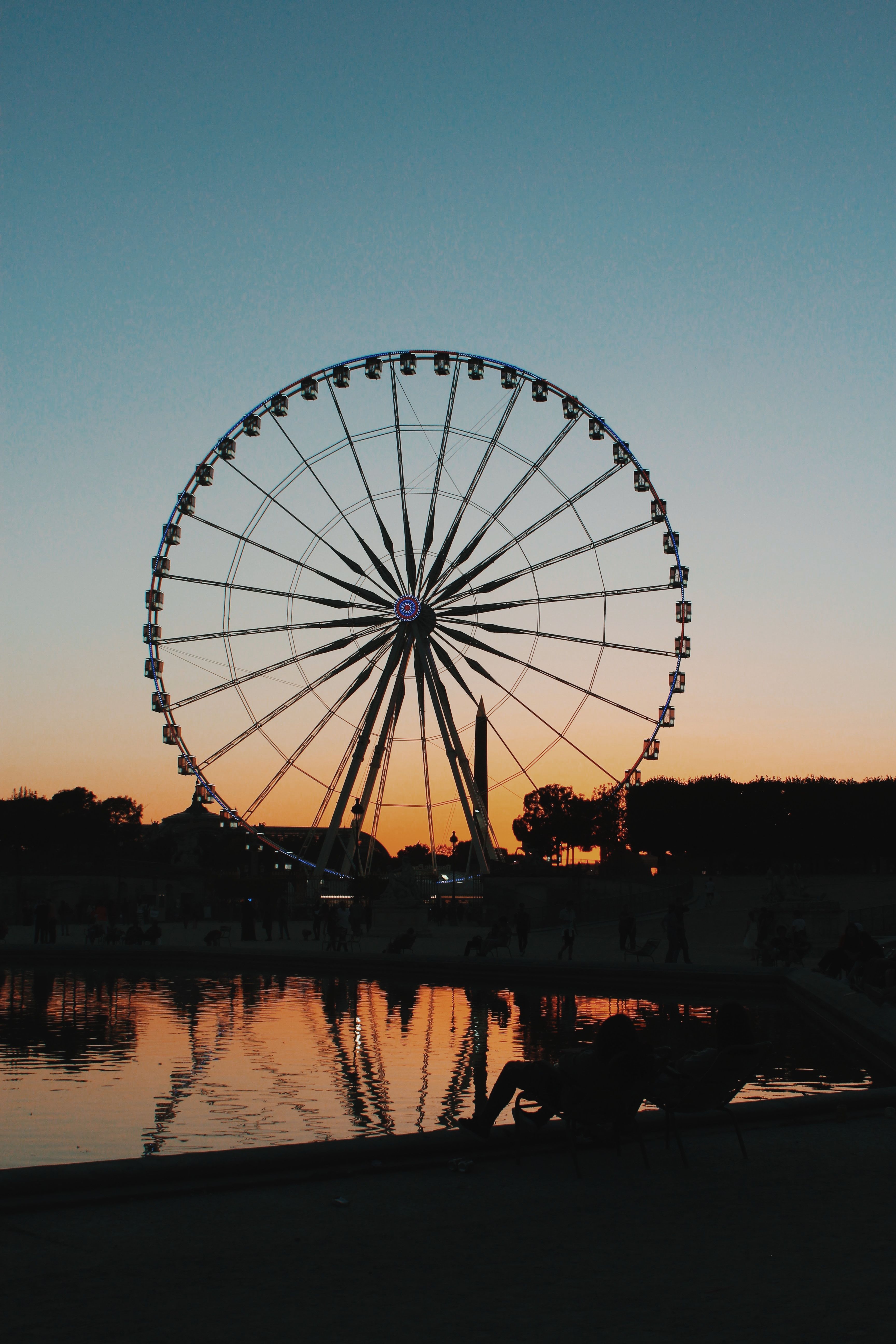 Silhouette of Ferris Wheel During Sunset · Free Stock Photo