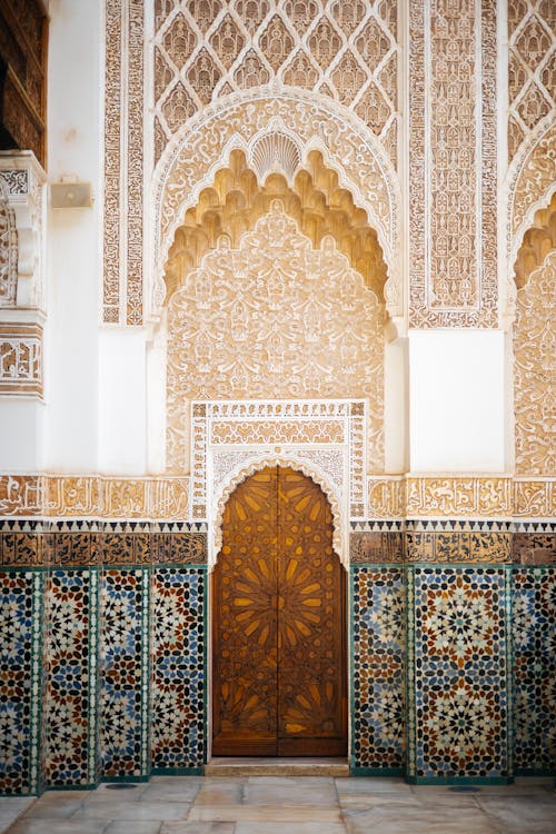 Decorative Moroccan Gate of a Madrasa