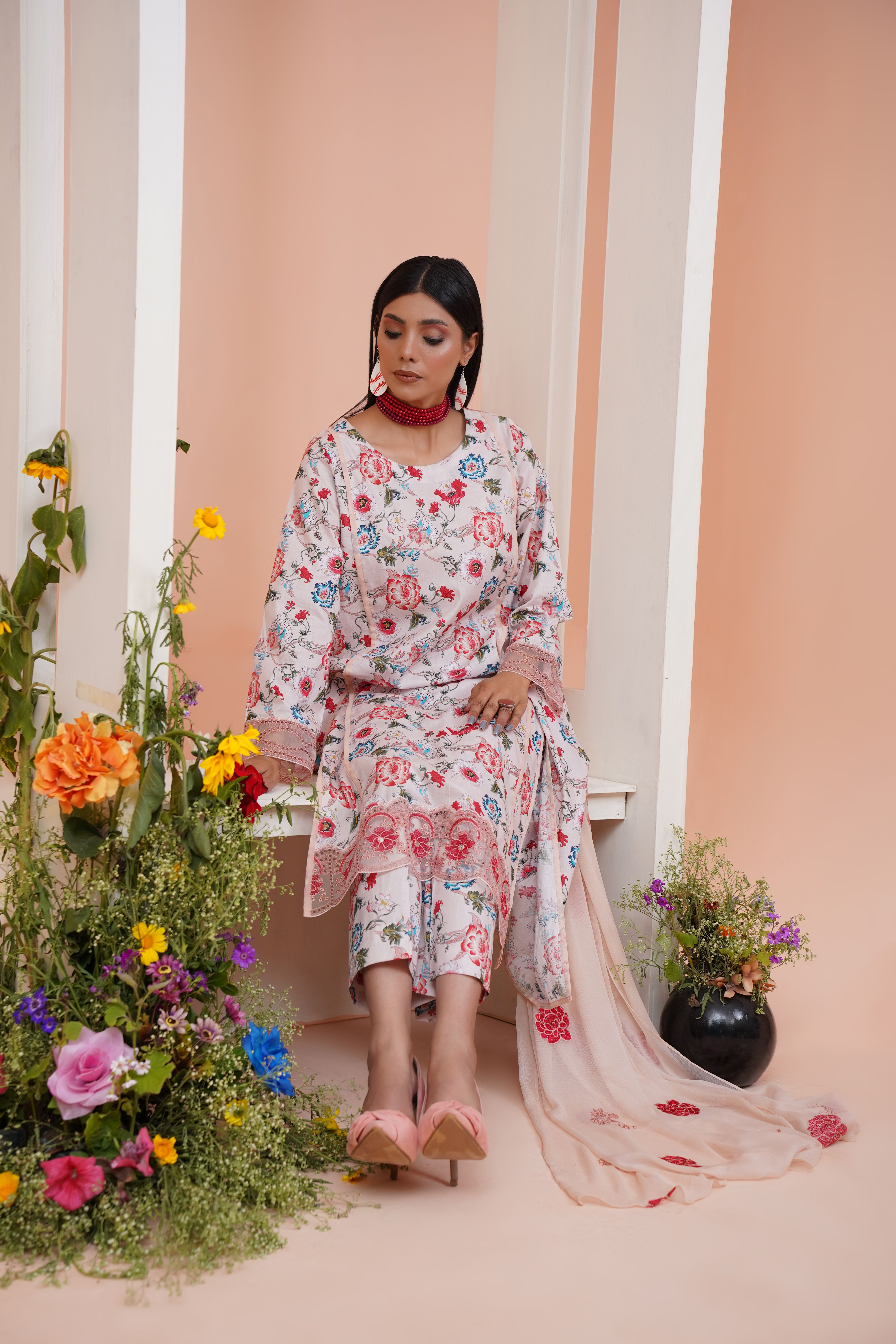 Floral Salwar Kameez Amidst