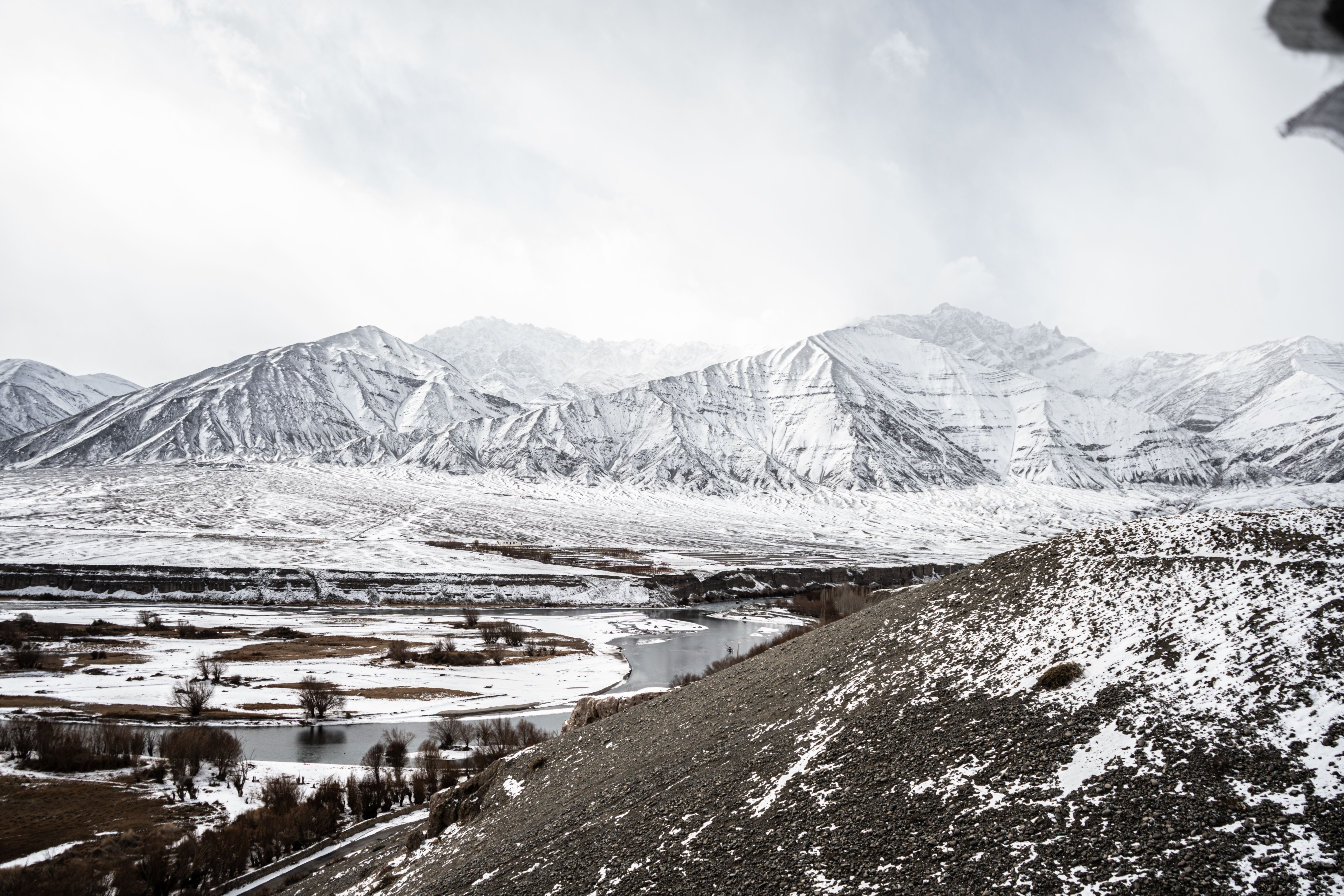 Landscape of Hills and Mountains in Winter · Free Stock Photo