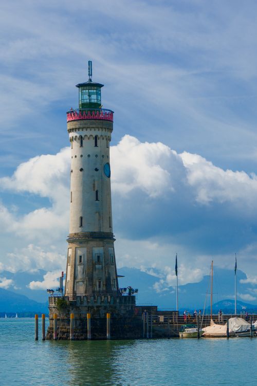 Free Scenic view of Lindau Lighthouse by Lake Constance, Bavaria, Germany. Stock Photo