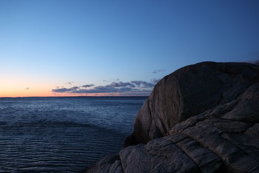 Cliff on Ocean Shore in Cove Island Park in USA
