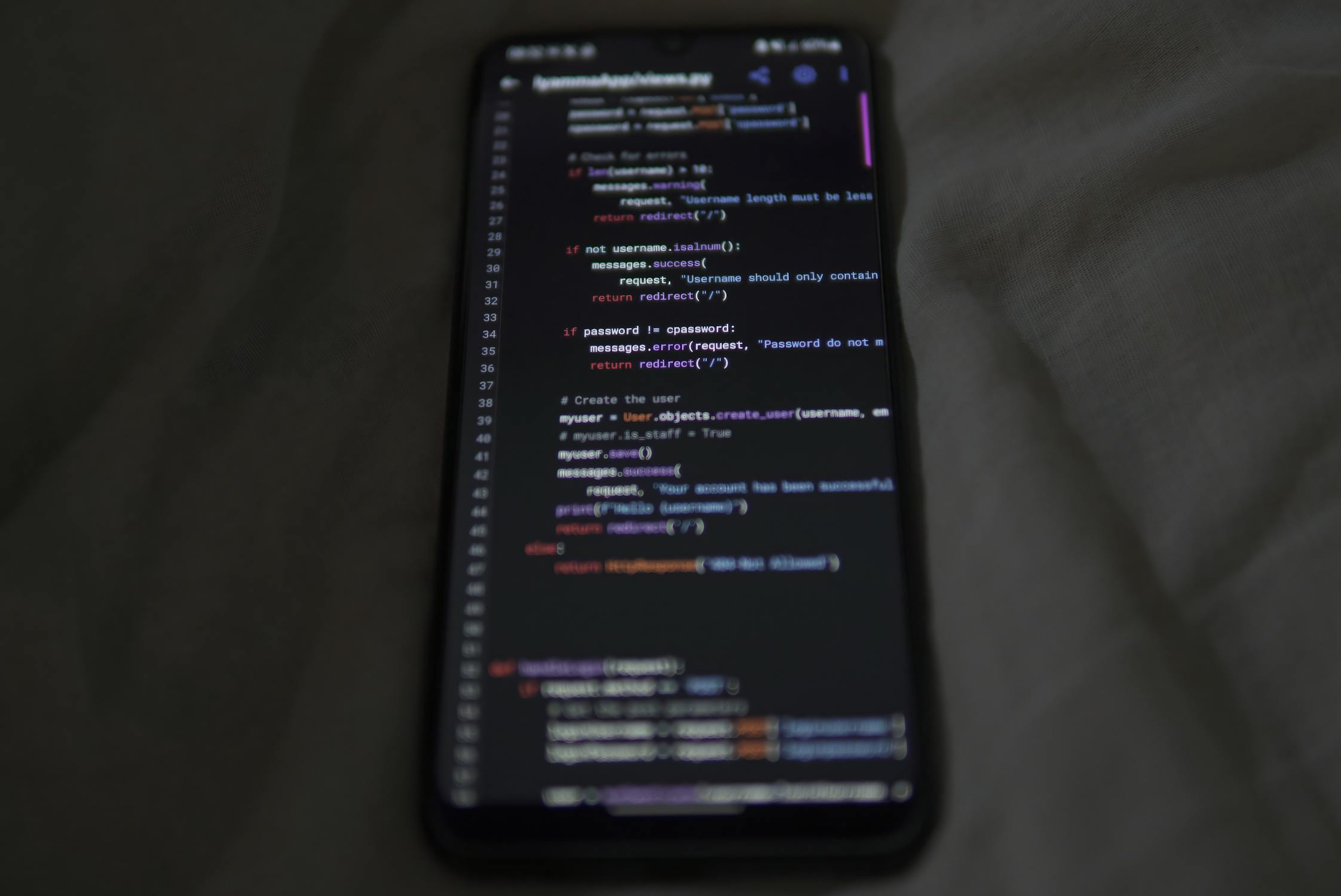 Close-up of a Smartphone Screen Displaying a Python Code ยท Free Stock Photo