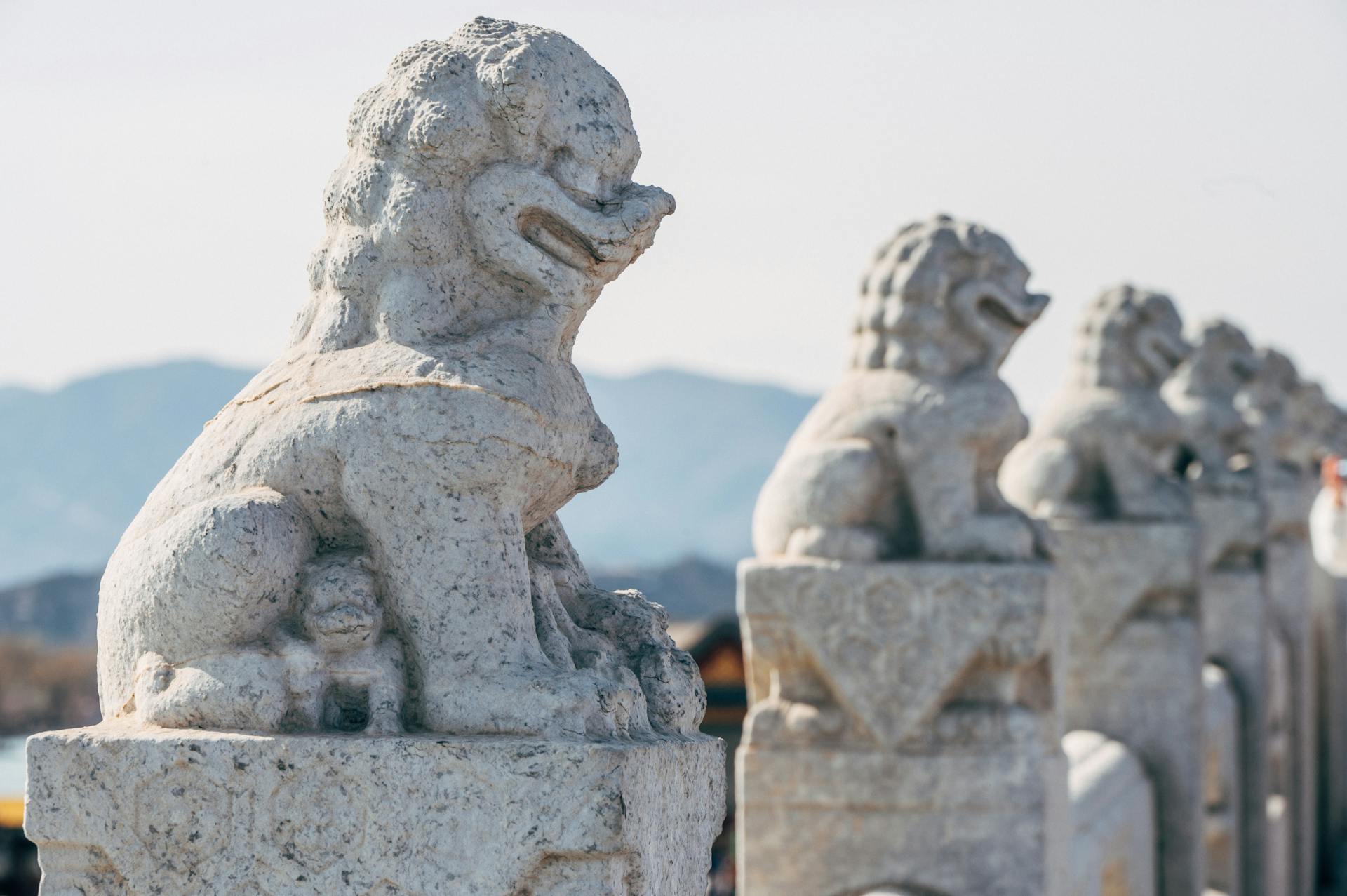 Traditional Guardian Lions Sculptures