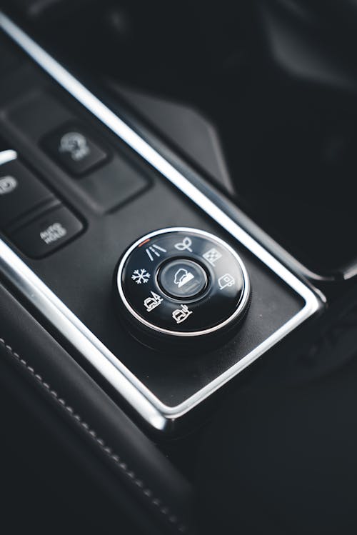 A close up of a car's button