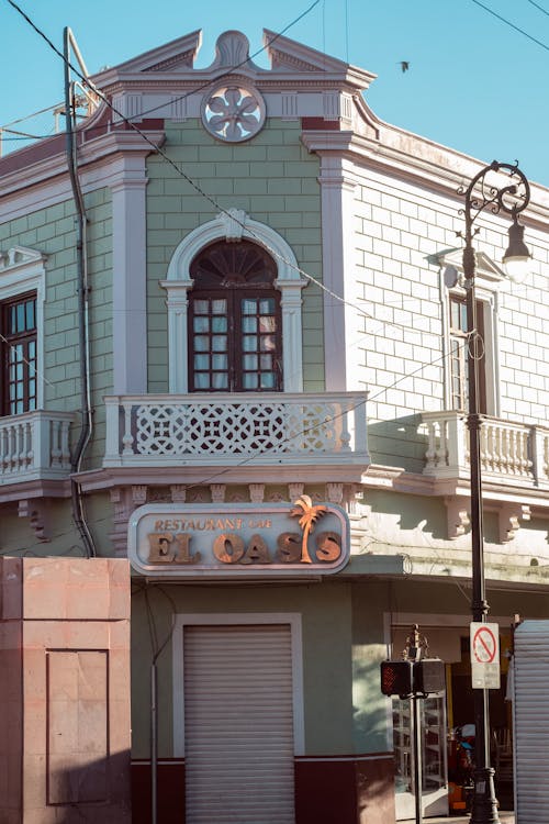 A building with a clock on it's front