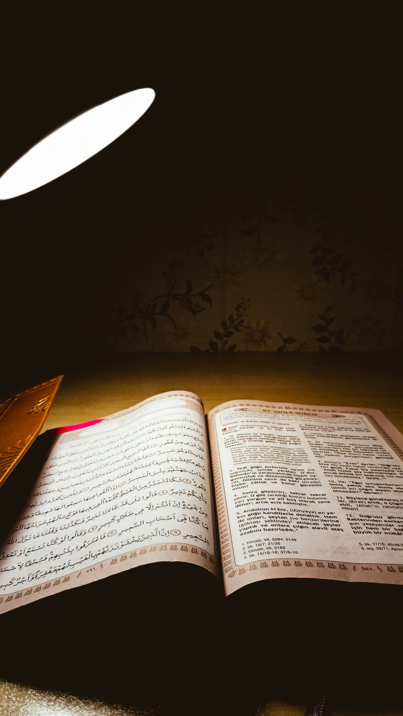 An open Quran placed under a lamp, perfect for evening reflection during Ramadan