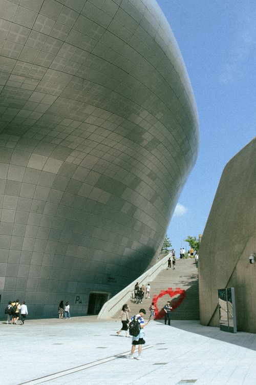 Free Explore Dongdaemun Design Plaza's iconic architecture and urban landscape in Seoul. Stock Photo