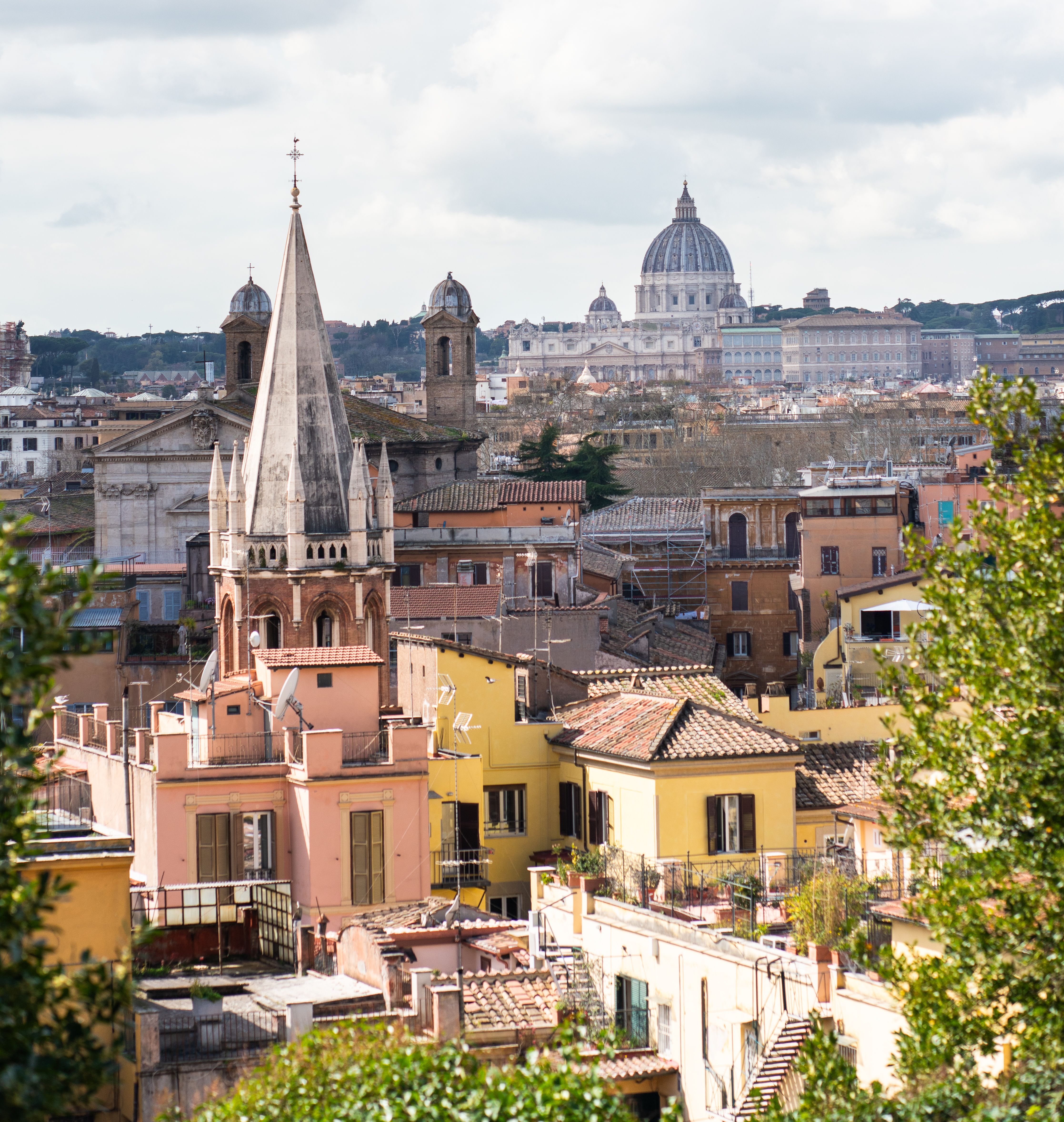All Saints Anglican Church and St Peters Basilica in Rome · Free Stock ...