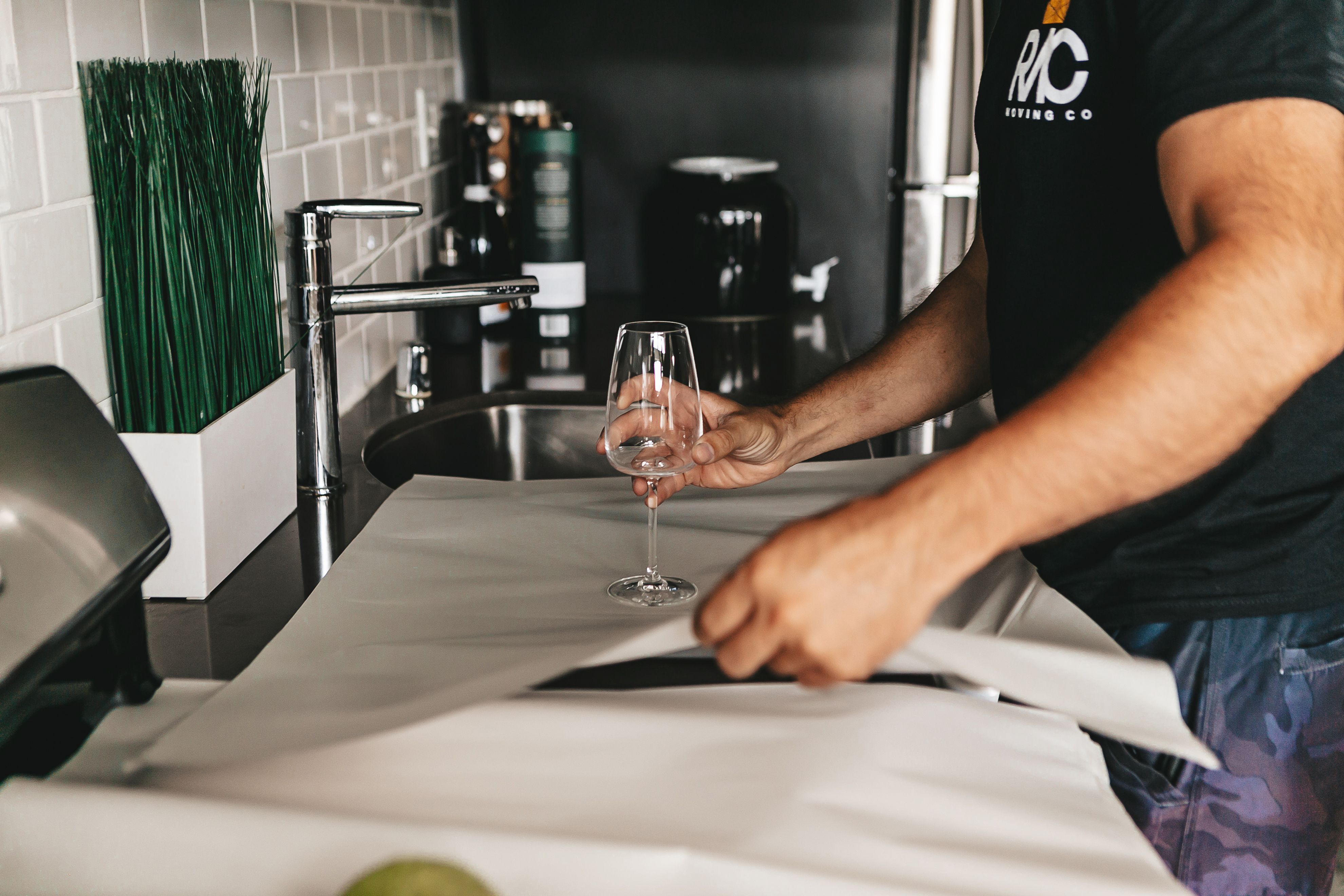 Wine glass alongside cannabis
