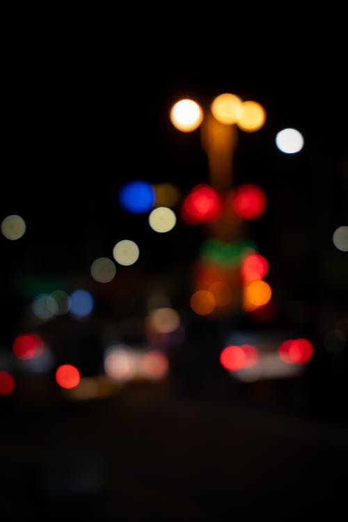 Blurry City Lights at Night