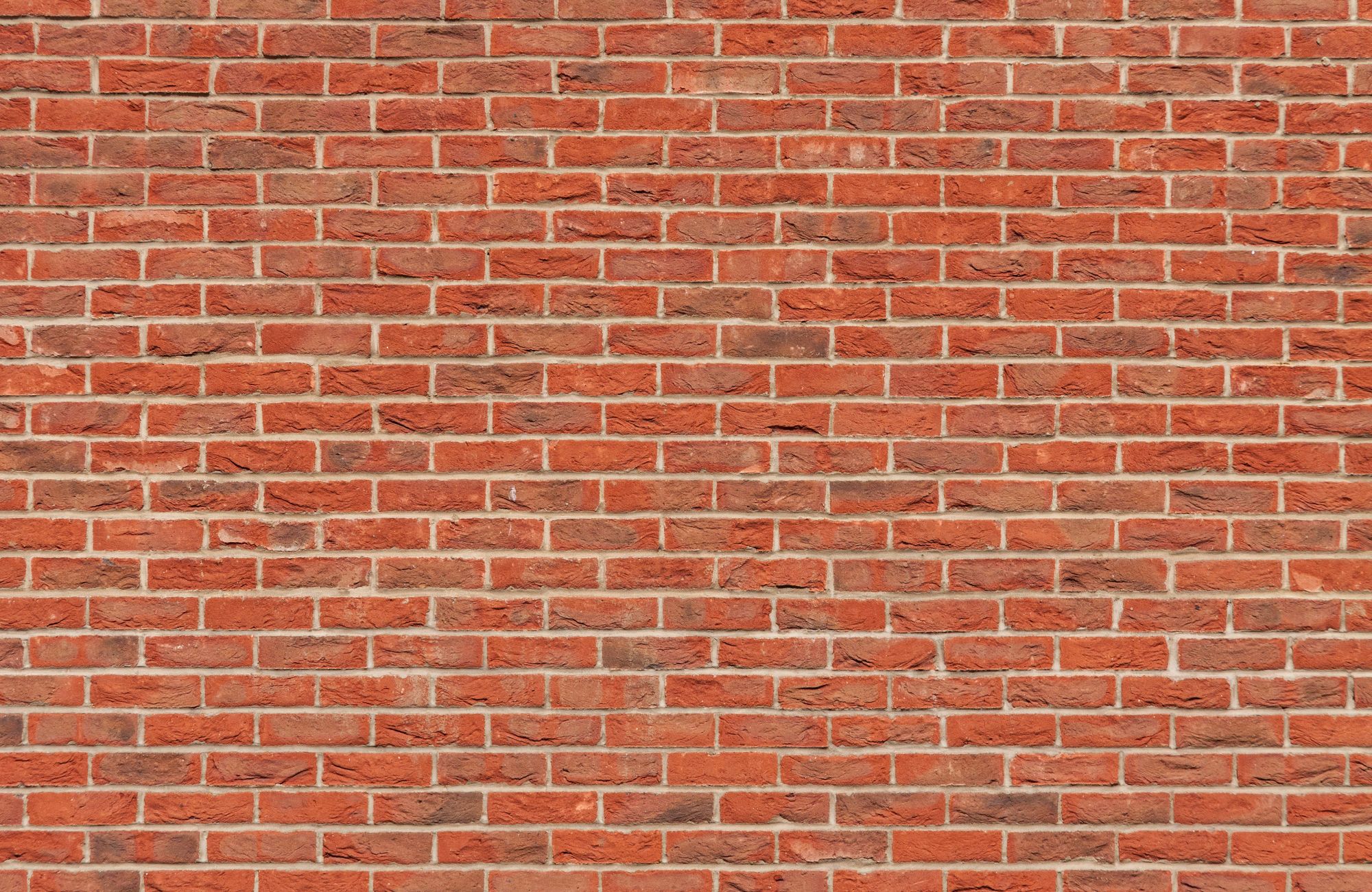 Newly laid red brick wall showing quality bricklaying