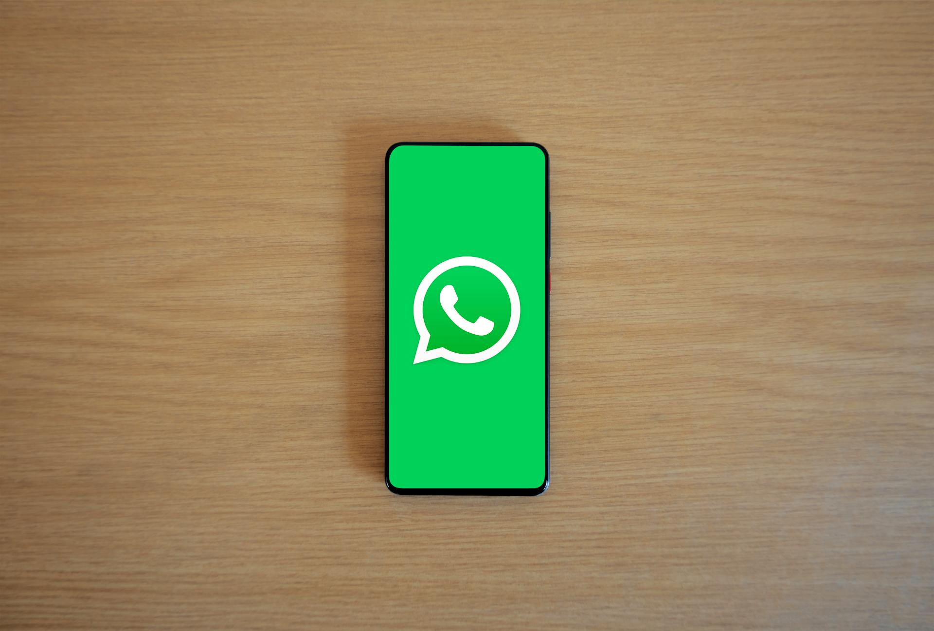 WhatsApp Logo on Smartphone