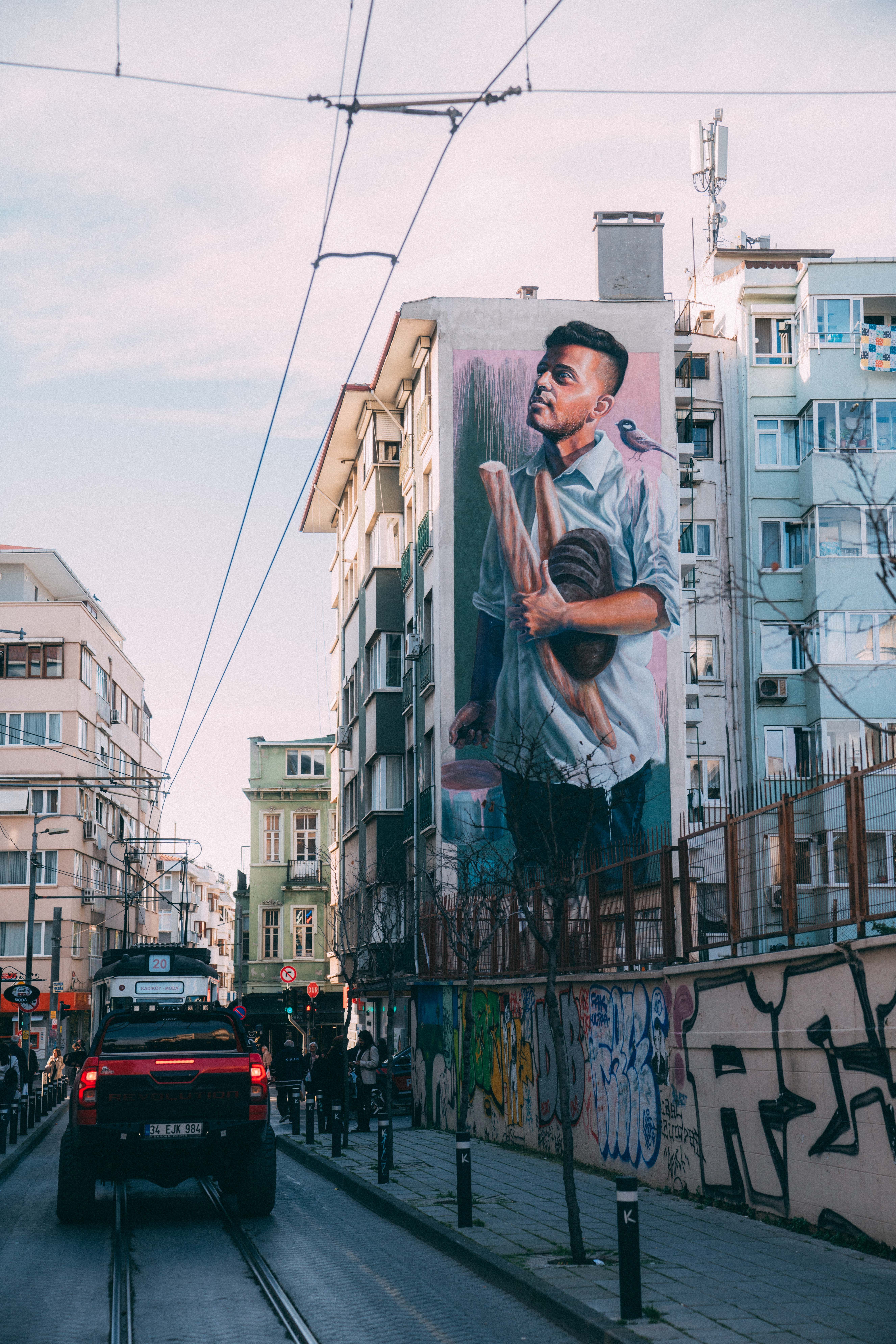Mural on Building Wall in City · Free Stock Photo