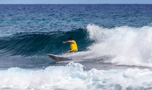 Photo of Man Surfing on Wave