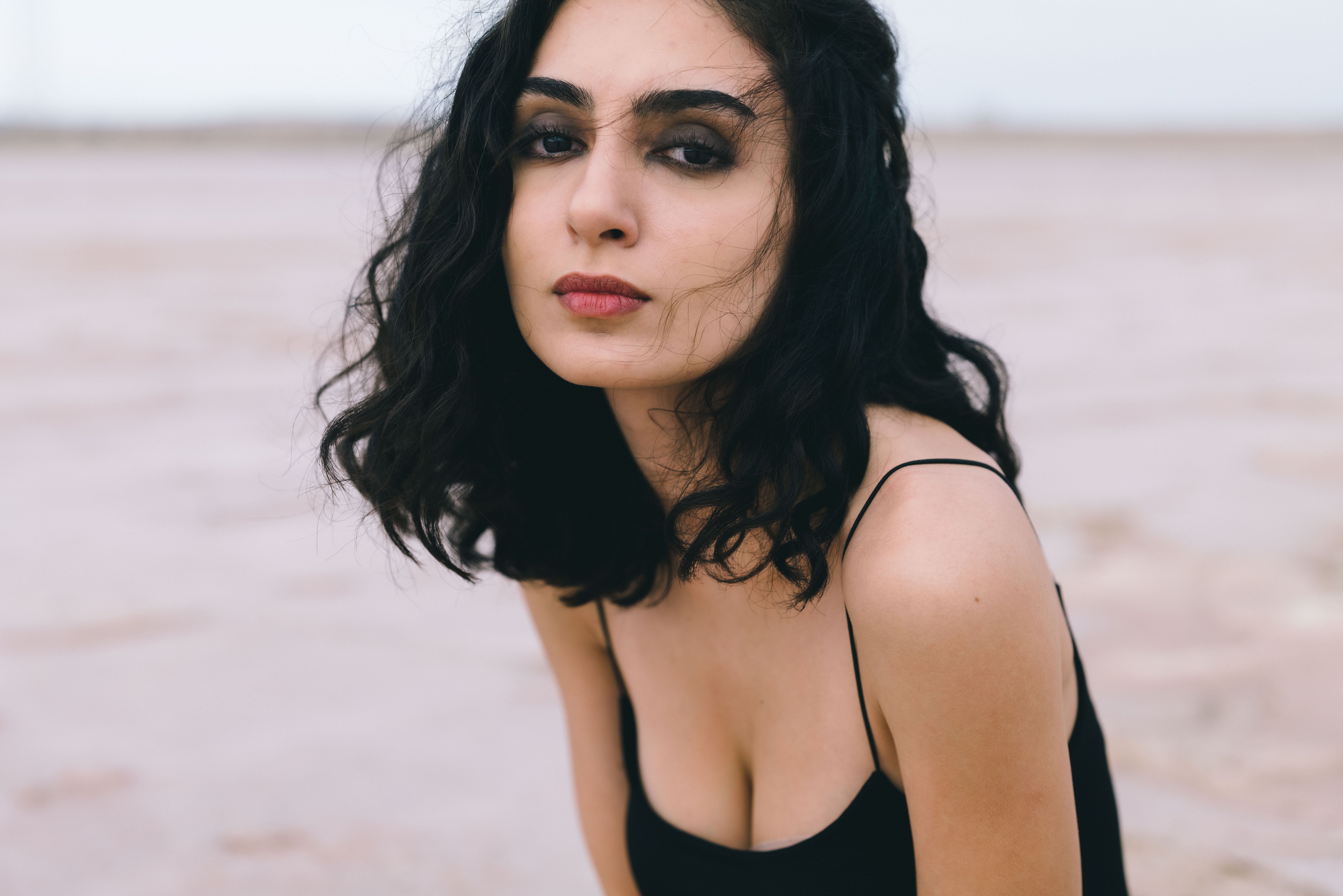 Portrait of Woman with Black Hair · Free Stock Photo