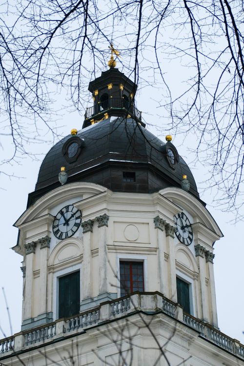 Free Beautiful view of the Adolf Fredrik Church Tower in Stockholm, Sweden during winter. Stock Photo