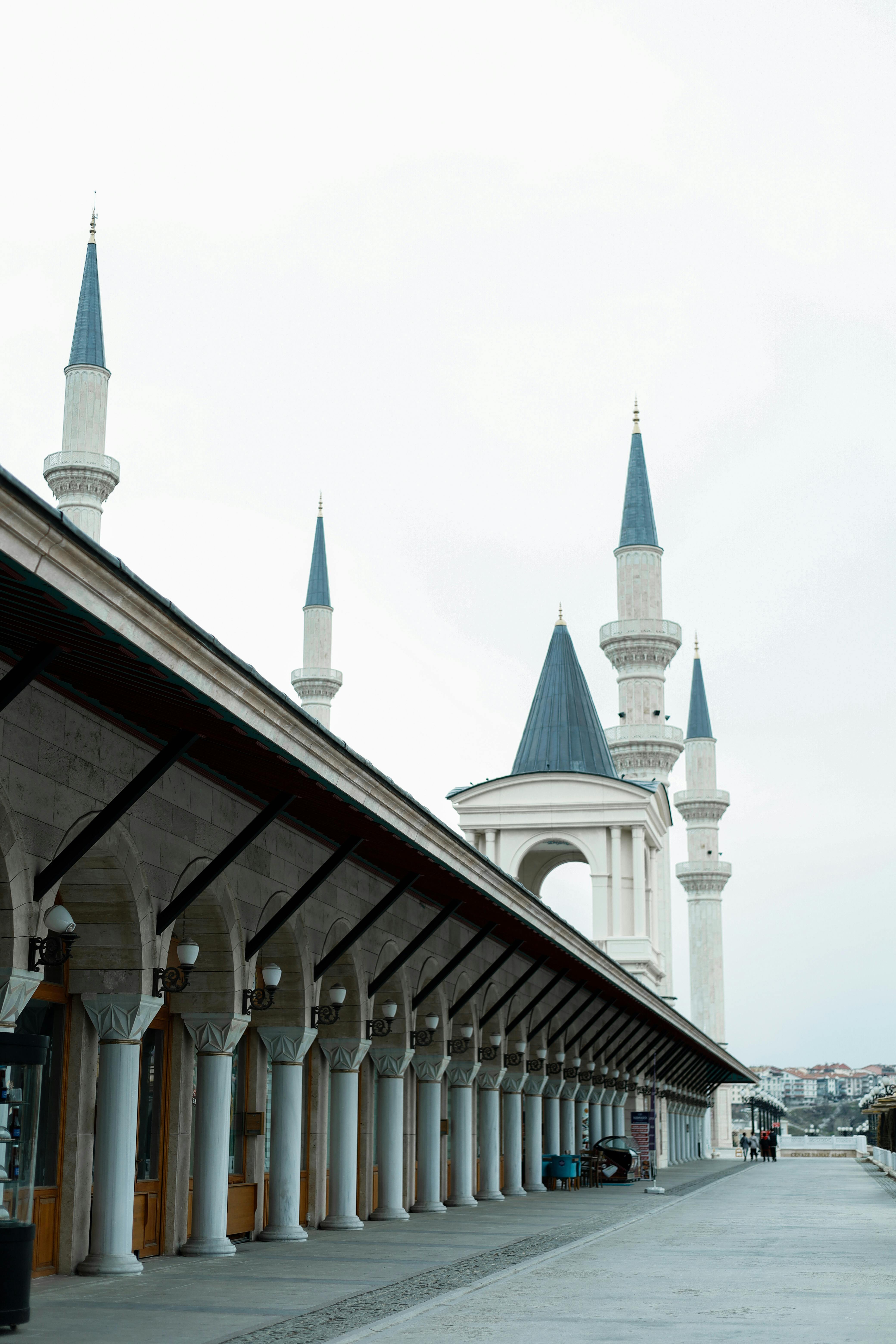 Elegant Nusretiye Mosque with tall minarets, an iconic Istanbul landmark and architectural marvel.
