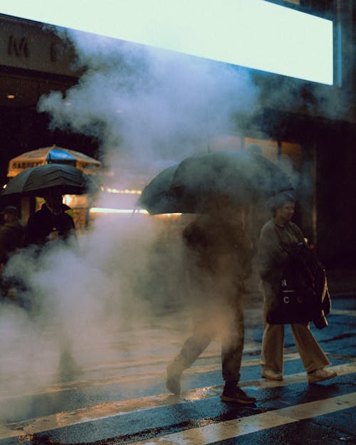 Základová fotografie zdarma na téma chodci, chůze, deštníky