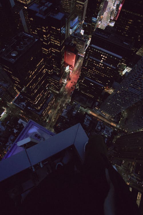 A view of the city from the top of a building