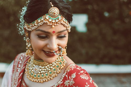 A beautiful indian bride in traditional attire