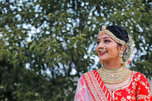 A beautiful indian bride in traditional attire