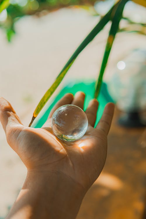 A person holding a crystal ball in their hand