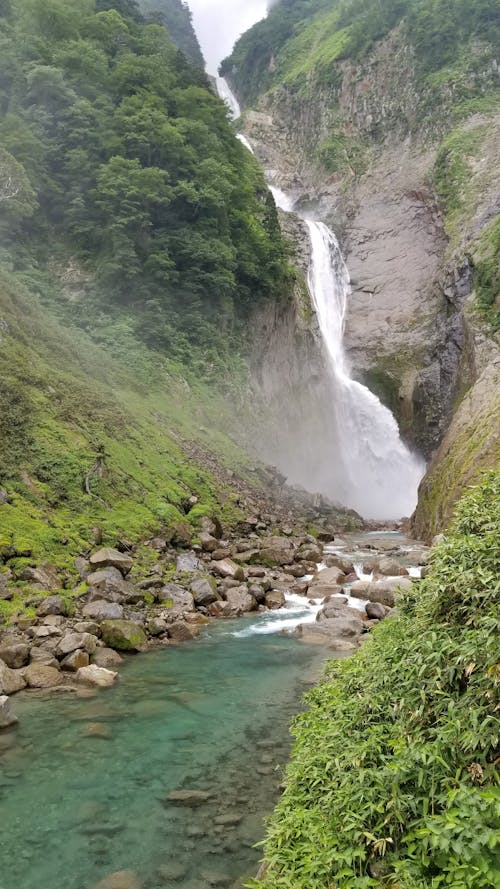 Stunning cross view of the waterfall 