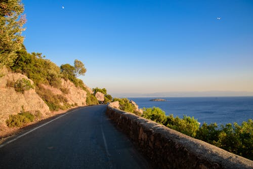 도로, 섬, 아름다운 석양의 무료 스톡 사진