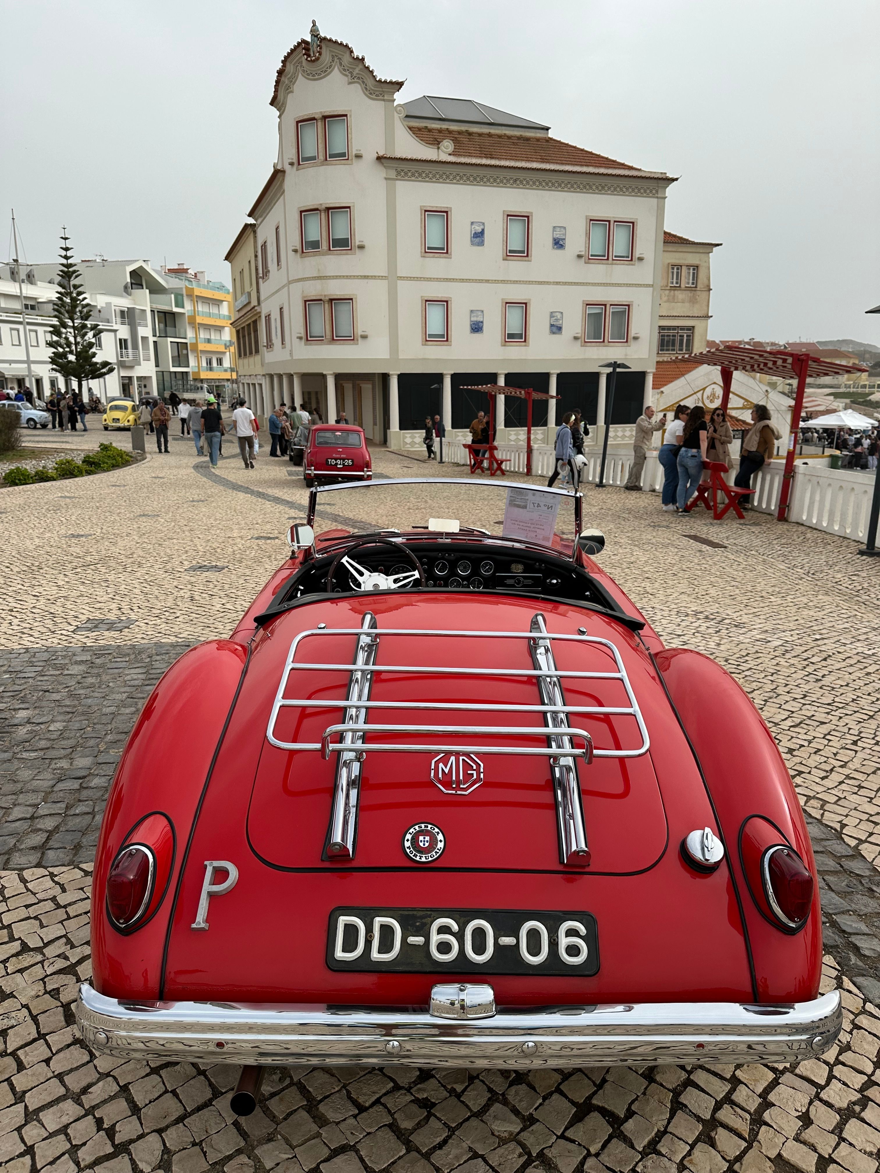 Back View of a Vintage Red MG Car · Free Stock Photo