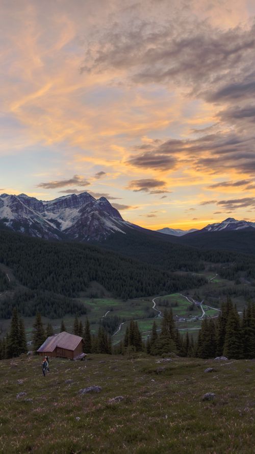 Free Breathtaking sunset over German alpine landscape with mountains, valleys, and scenic views. Stock Photo