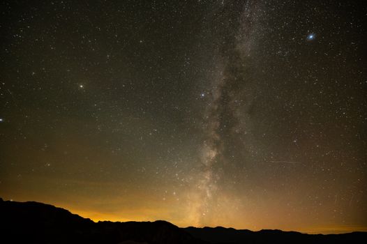 Captivating view of the Milky Way against the starry night sky in Death Valley National Park.