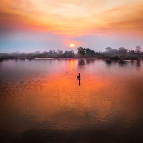 Free Photo of Lake During Sunseet Stock Photo
