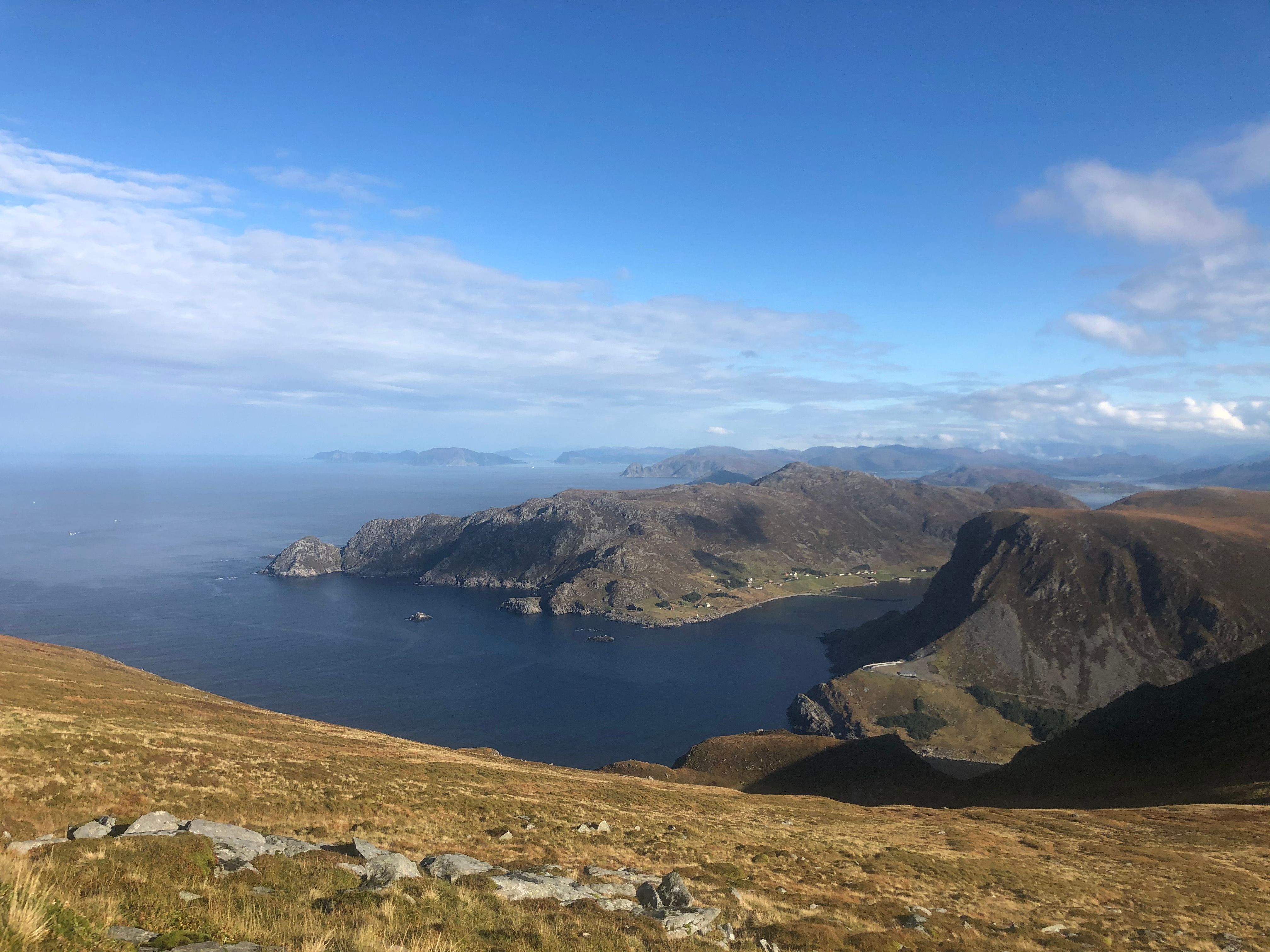 Breathtaking view of rocky coastlines and fjords in Stad, Vestland, Norway.
