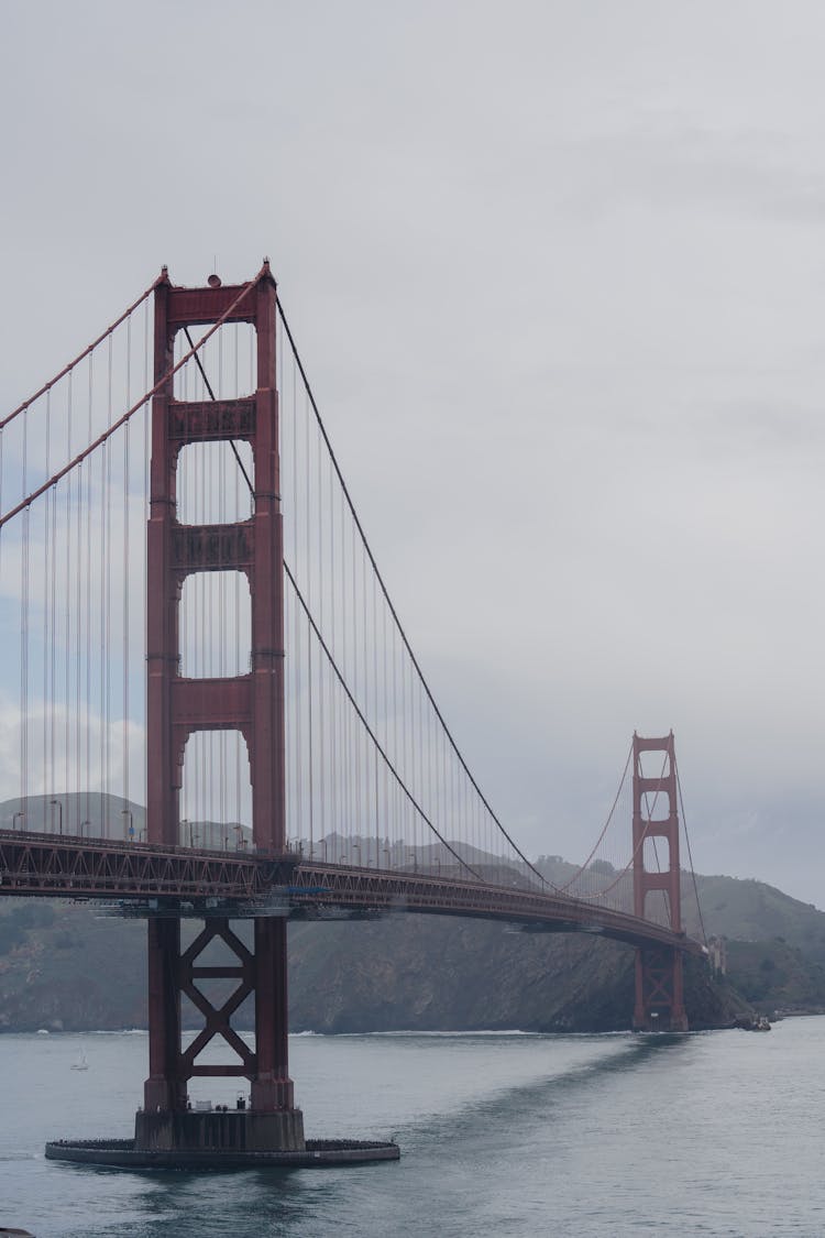 Golden Gate Bridge In San Francisco, USA On Foggy Day