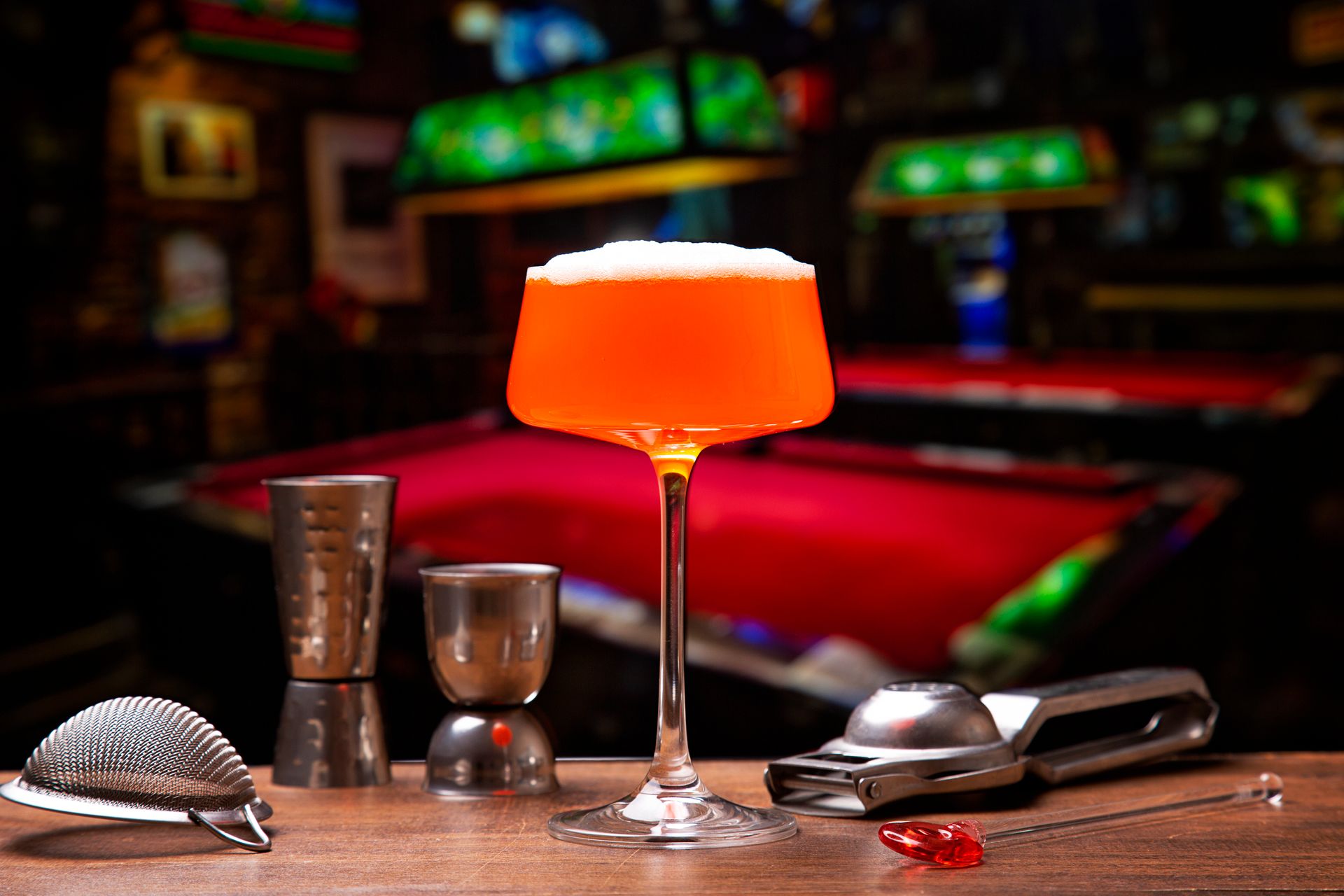 Drink in Bar with Pool Tables
